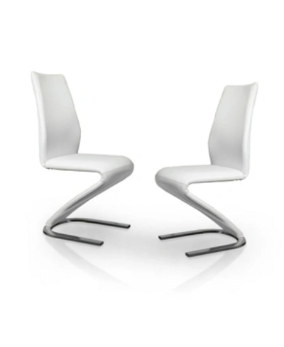 Furniture Of America Verdell Z-shaped Side Chair (set Of 2) In White