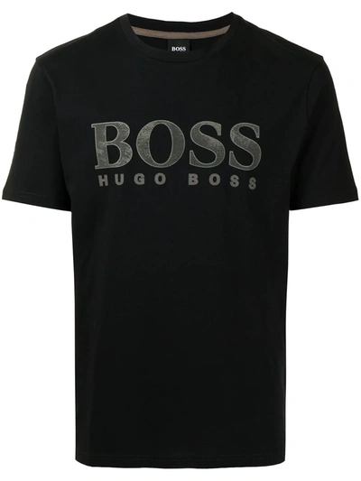 Hugo Boss Boss Men's Tee 4 Regular-fit Cotton Logo T-shirt In Black