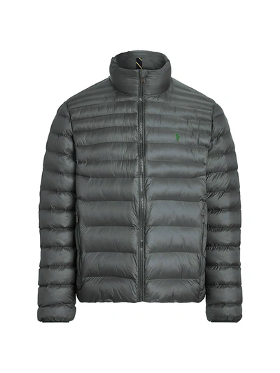 Polo Ralph Lauren Packable Rain-repellent Puffer Jacket In Charcoal Grey