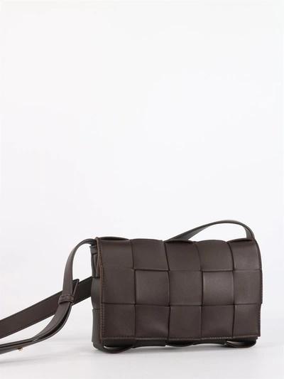 Bottega Veneta Cassette Leather Shoulder Bag In Brown