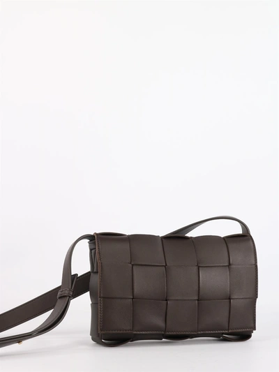 Bottega Veneta Cassette Leather Shoulder Bag In Black