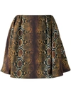 Versace Women's Python-print Mini Skirt In Black Brown