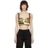 Versace Lace-trimmed Printed Silk-twill Bustier Top In Multicolour