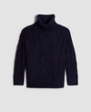 Ann Taylor Turtleneck Cable Sweater In Night Sky