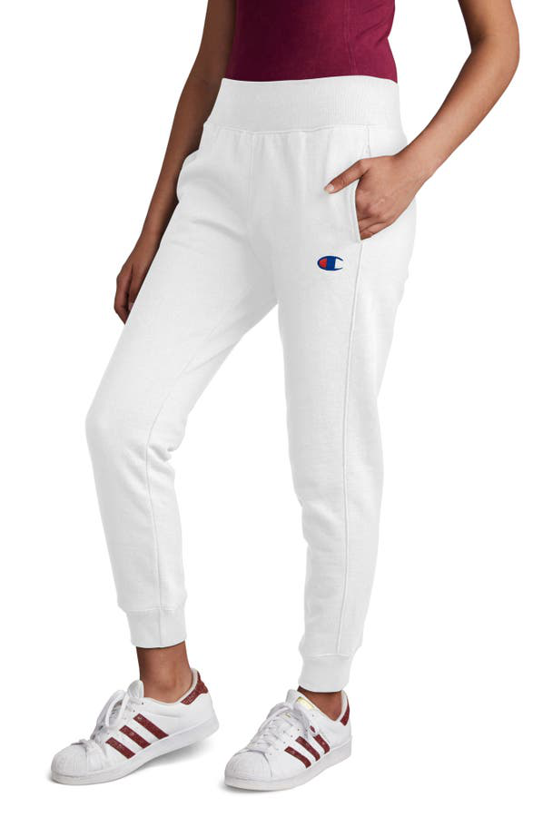 Champion Reverse Weave Jogger Pants In White | ModeSens