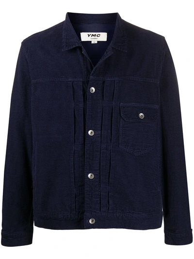 Ymc You Must Create Button-down Jacket In Blue