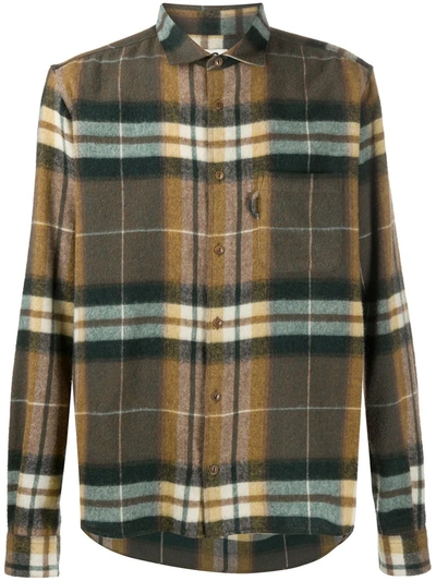 Ymc You Must Create Curtis Wool Check Shirt Olive In Verde