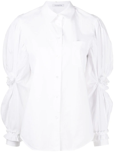 Vivetta Stretch-fit Sleeve-slit Shirt In White