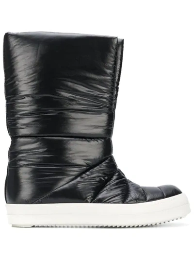 Rick Owens Drkshdw Quilted Front Slit Detail Boots In Black
