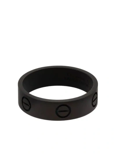 Mad Paris Customised 18kt White Gold Cartier Love Ring In Black