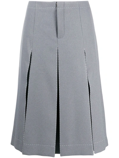 Maison Margiela Pleated Skirt Front Shorts In Grey
