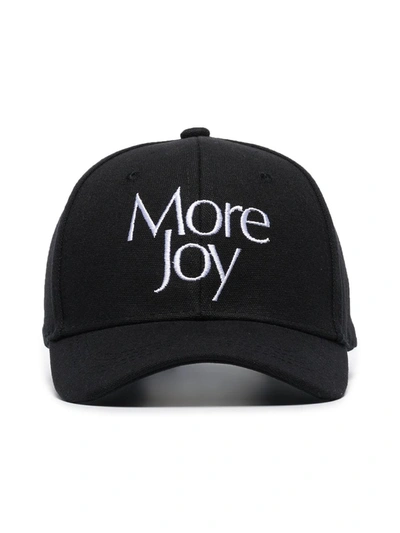 More Joy Embroidered Logo Cotton Baseball Cap In Black