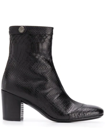 Alberto Fasciani Amina Snakeskin-effect Boots In Black