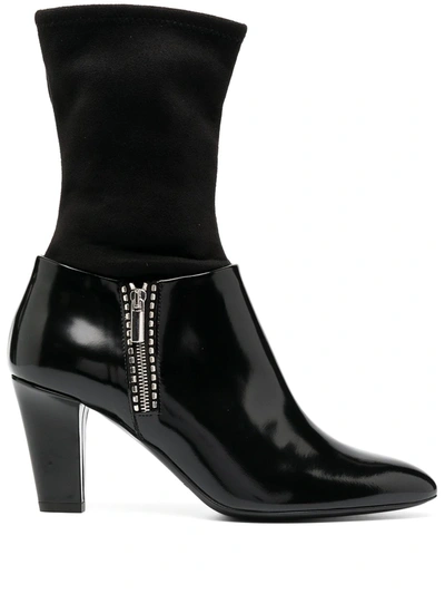 Emporio Armani Sock Ankle Boots In Black