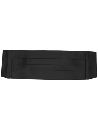 Polo Ralph Lauren Pleated Satin Cummerbund In Black