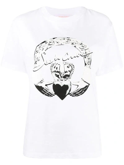 See By Chloé T-shirt With Logo Print In White,black