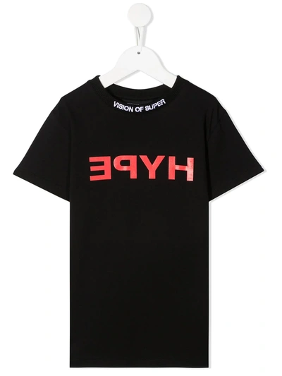 Vision Of Super Teen Hype Logo Print T-shirt In Black
