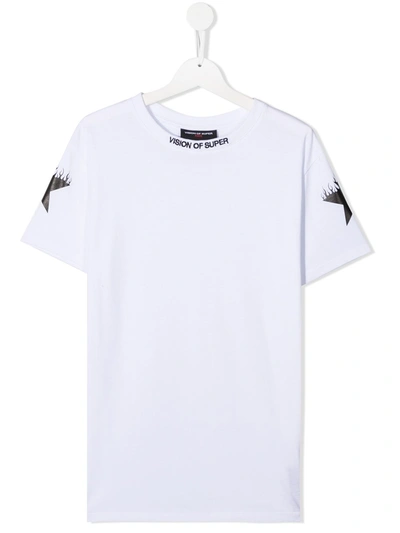 Vision Of Super Teen Star Print Logo T-shirt In White