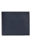 Barbour Amble Leather Rfid Wallet In Navy/ Classic Tartan