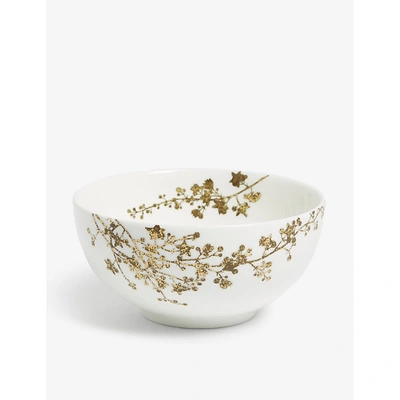 Vera Wang Wedgwood Jardin China Bowl 15cm In White, Red And Green
