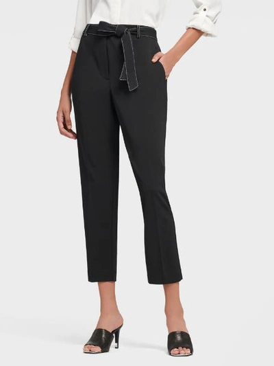 Dkny Petite Tie-waist Pants, Created For Macy's In Black