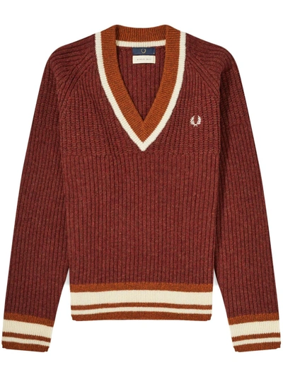 Nicholas Daley X Fred Perry Ribbed Knit Sweater In Brown | ModeSens