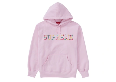 Pre-owned Supreme  Drop Shadow Hooded Sweatshirt Light Pink
