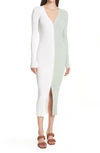 Staud Shoko Colorblock Sweater In Ivory/ Sage