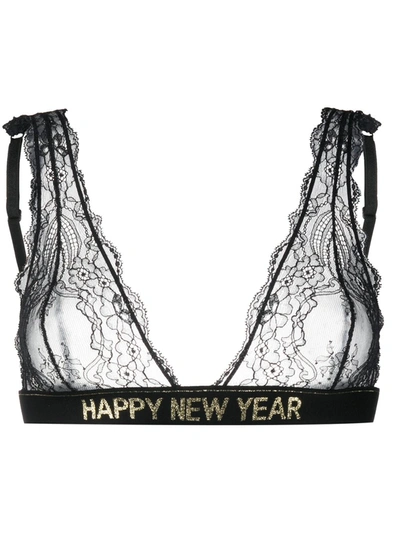 Dsquared2 Happy New Year Lace Bra In Black