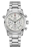 Longines Spirit 42mm Stainless Steel Chronograph Bracelet Watch In Silver