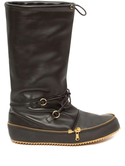 Jw Anderson Moon Calf-length Boots In Black