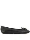 Michael Michael Kors Logo Ballerina Flats In Black