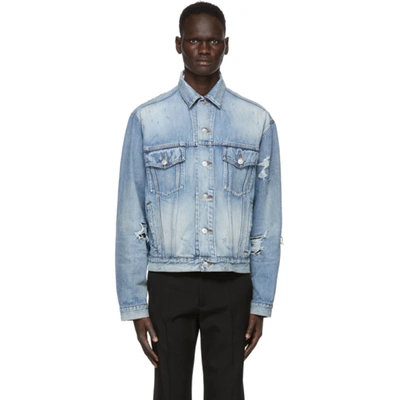 Balenciaga Ripped Jacket Dirty Vintage Blue In 2164dirty