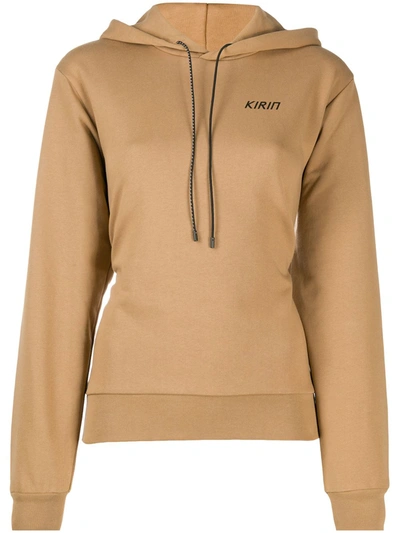 Kirin Open Back Logo Hoodie In Neutrals