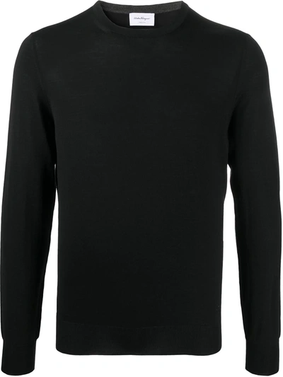 Ferragamo Crew-neck Jumper In Black