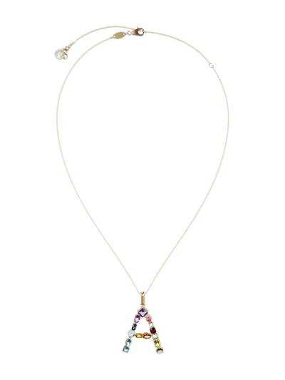 Dolce & Gabbana 18kt Yellow Gold Initial A Gemstone Necklace