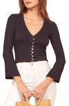 Reformation Gellar Crop Top In Black