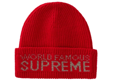 Pre-owned Supreme  World Famous Beanie Red