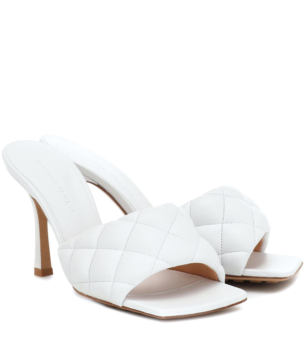 bottega veneta white quilted mules