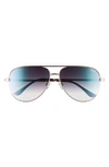 Quay X Desi Perkins High Key 62mm Aviator Sunglasses In Gold/ Pink Gradient