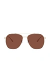 Oliver Peoples Women's Ellerston Gold-tone Aviator Sunglasses In Burgundy