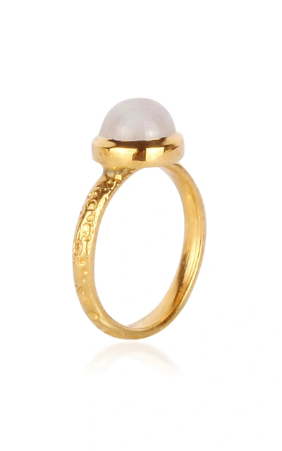 Evren Kayar Women's Celestial Medium Asteorid 18k Yellow Gold Moonstone Ring In White