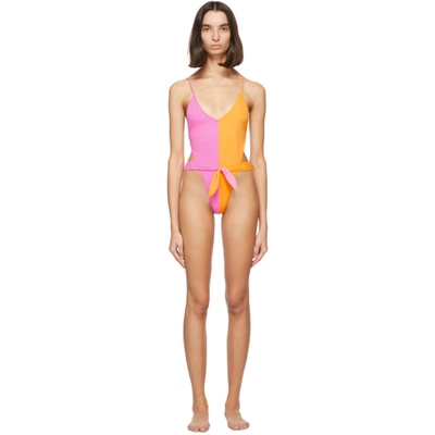 Gil Rodriguez Pink & Orange Caracas One-piece Swimsuit In Fuschiatang