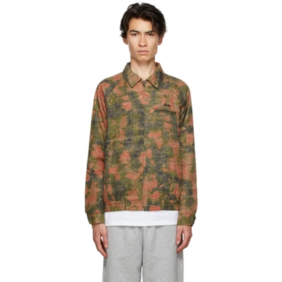 Floral Jacquard Stussy Jacquard Jacket Stussy Green And Orange