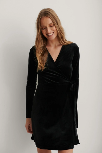 Na-kd Wrap Velvet Dress Black | ModeSens