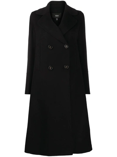 Arma Double-breasted Midi Coat In Black