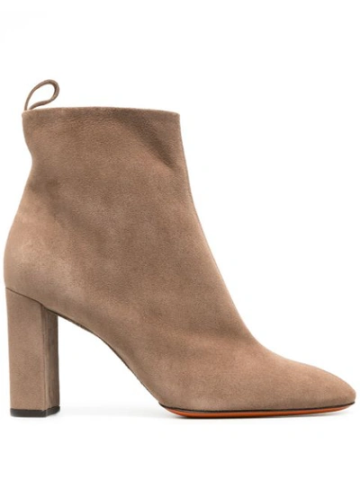 Santoni Lace-up Ankle Boots In Brown