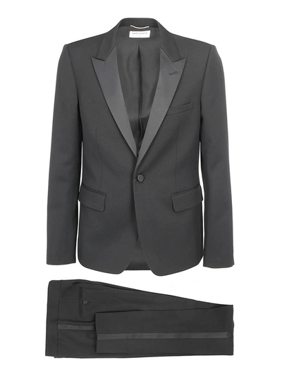 Saint Laurent Wool Suit In Black