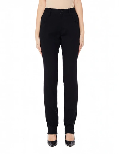 Yohji Yamamoto Slim Fit Wool Pants In Black