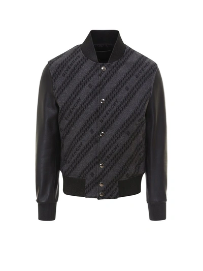 Givenchy Logo Chain Intarsia Jacket In Black